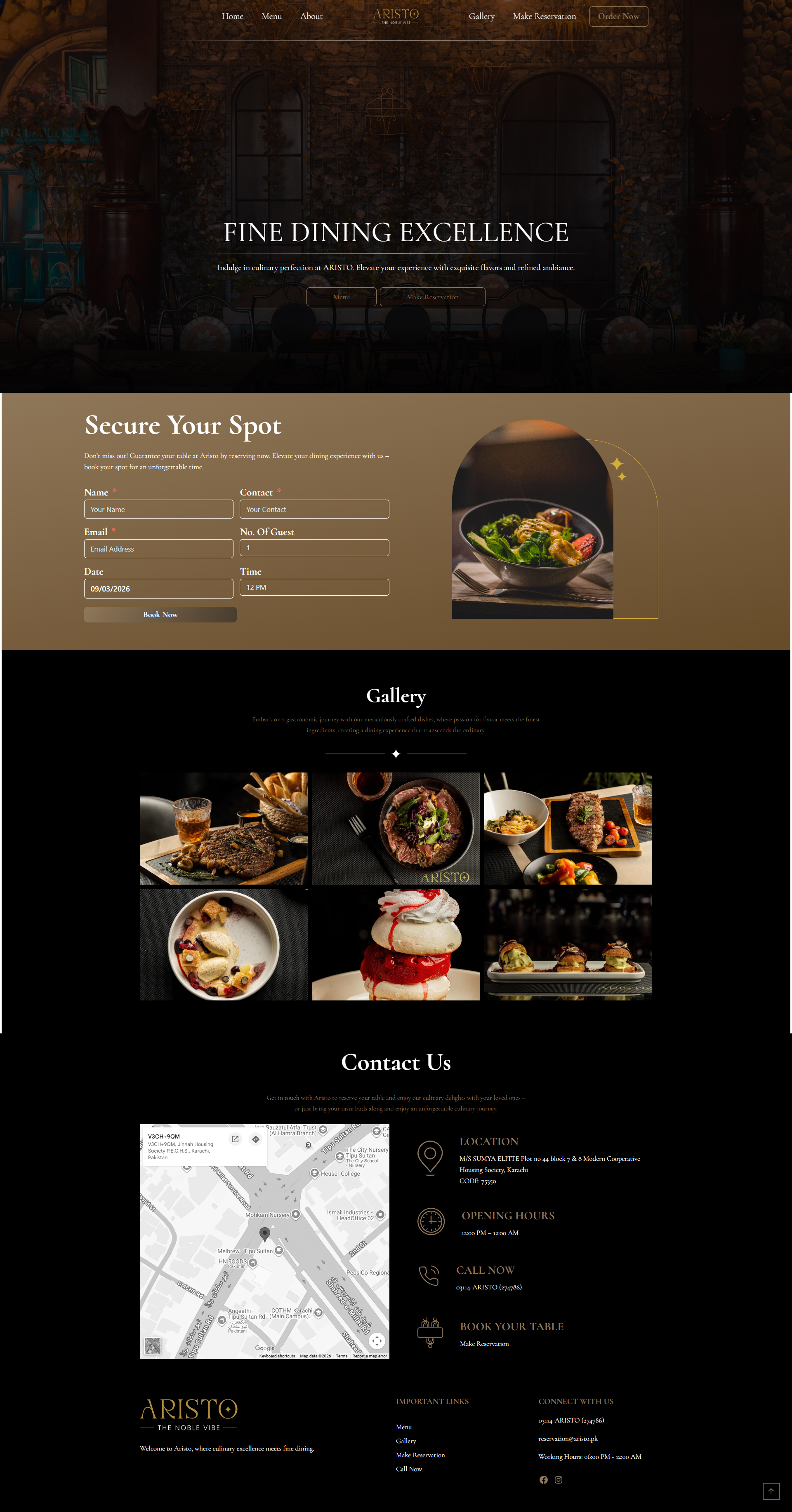 Aristo website preview